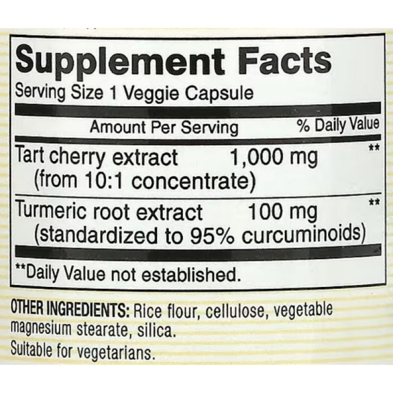 Антиоксидант Mason Natural Tart Cherry 1000 mg Extract With Turmeric 60 Veg Caps