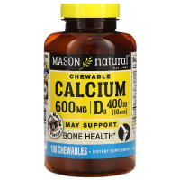 Мікроелемент Кальцій Mason Natural Calcium 600 mg Plus Vitamin D3 100 Chewables Cafe Mocha