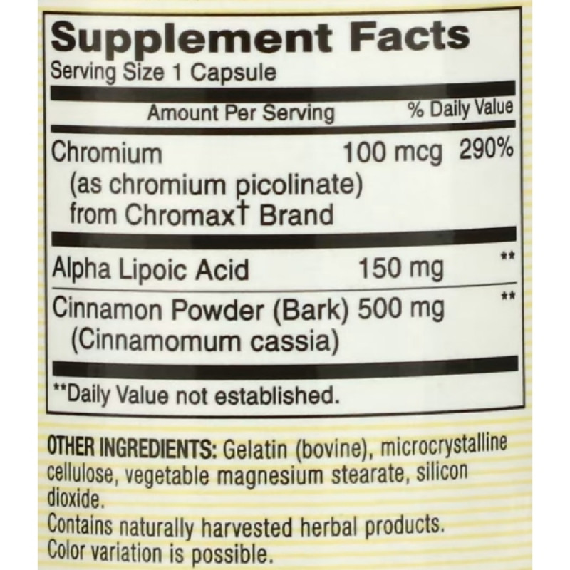 Комплекс для профілактики діабету Mason Natural Cinnamon Alpha Lipoic Acid 60 Caps