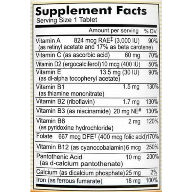 Вітамінно-мінеральний комплекс Mason Natural Daily Multiple Vitamins With Iron 100 Tabs