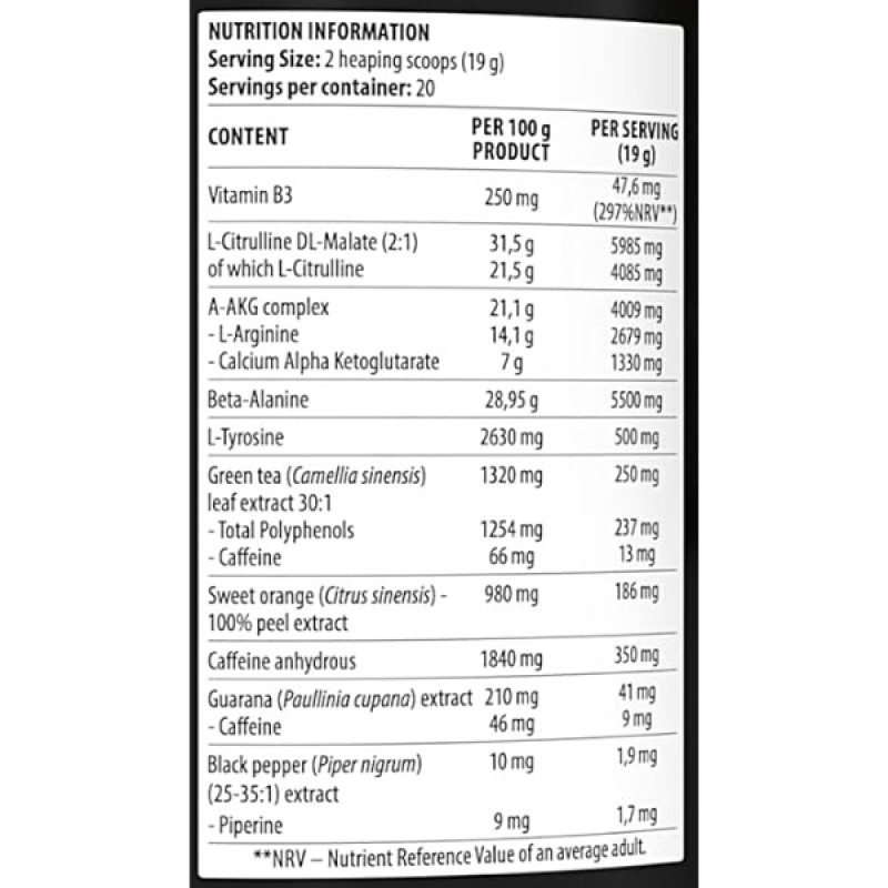 Комплекс до тренування DY Nutrition Blood and Guts 380 g /20 servings/ Cola