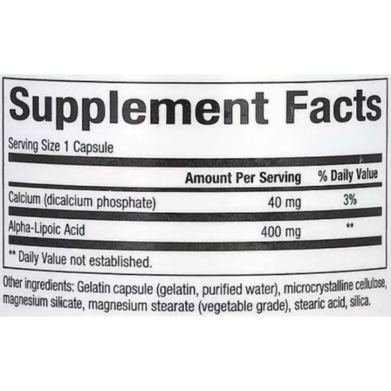 Альфа-липоевая кислота Natural Factors Alpha-Lipoic Acid 400 mg 60 Caps