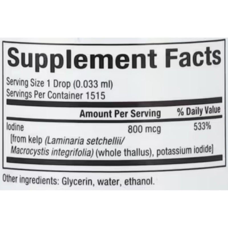Ламінарія Natural Factors Liquid Kelp 800 mcg 50 ml /1515 servings/