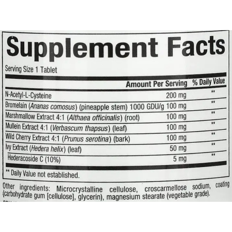 Комплекс для профілактики дихальної системи Natural Factors Lung, Bronchial & Sinus Health 90 Tabs