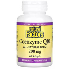 Коензим Natural Factors Coenzyme Q10 200 mg 60 Softgels