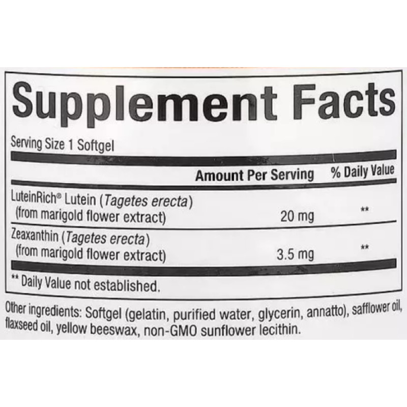 Лютеин Natural Factors Lutein 20 mg 30 Softgels