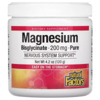 Мікроелемент Магній Natural Factors Magnesium Bisglycinate 200 mg 120 g /50 servings/ Pure