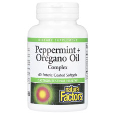 Олія Орегано Natural Factors Peppermint+Oregano Oil Complex 60 Softgels