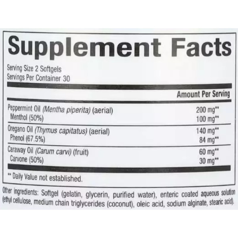 Олія Орегано Natural Factors Peppermint+Oregano Oil Complex 60 Softgels