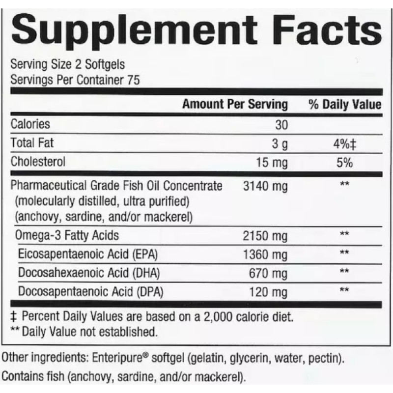 Омега 3 Natural Factors RxOmega-3 Ultra Strength 2150 mg 150 Softgels