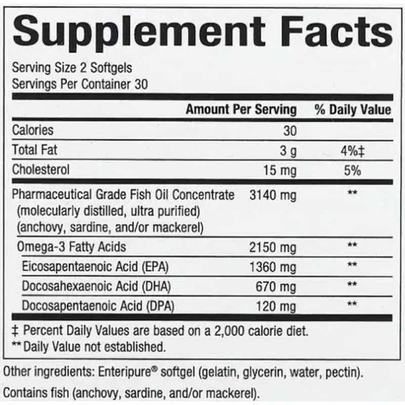 Омега 3 Natural Factors RxOmega-3 Ultra Strength 2150 mg 60 Softgels