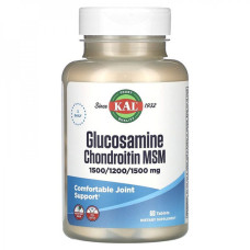 Препарат для суглобів та зв'зок KAL Glucosamine Chondroitin MSM 60 Tabs