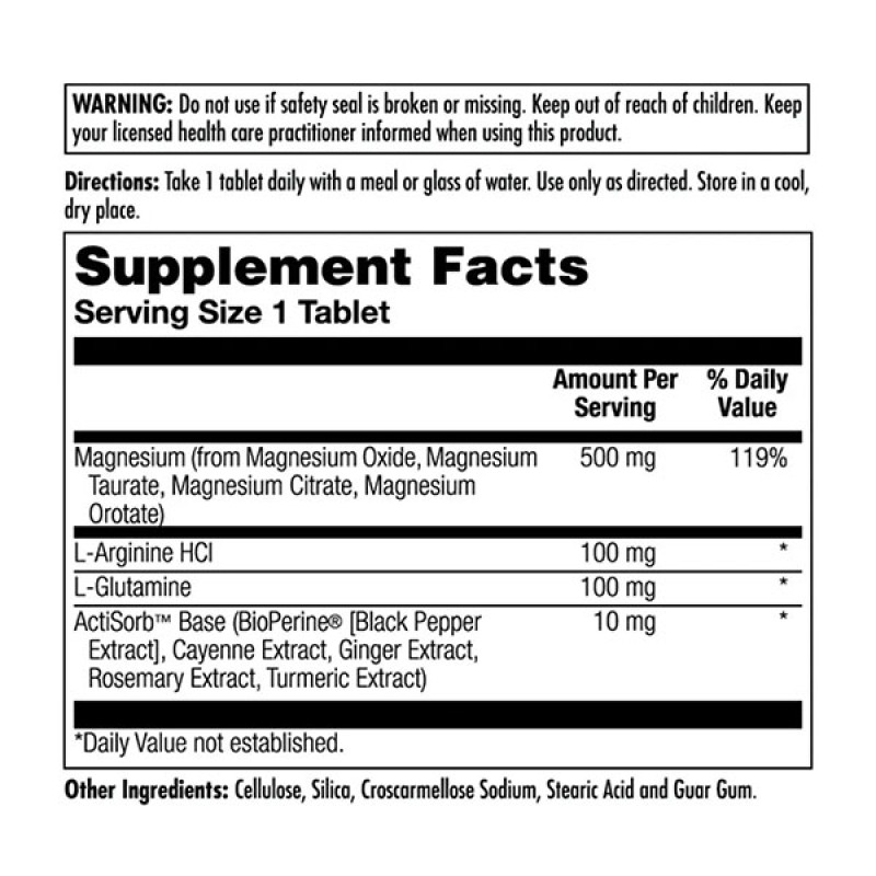 Мікроелемент Магній KAL Magnesium One Daily 500 mg 60 Tabs