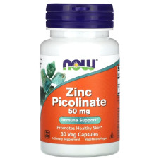 Мікроелемент Цинк NOW Foods Zinc Picolinate 50 mg 30 Veg Caps