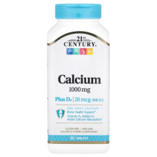 Вітамінно-мінеральний комплекс 21st Century Calcium Plus D3 90 Tabs