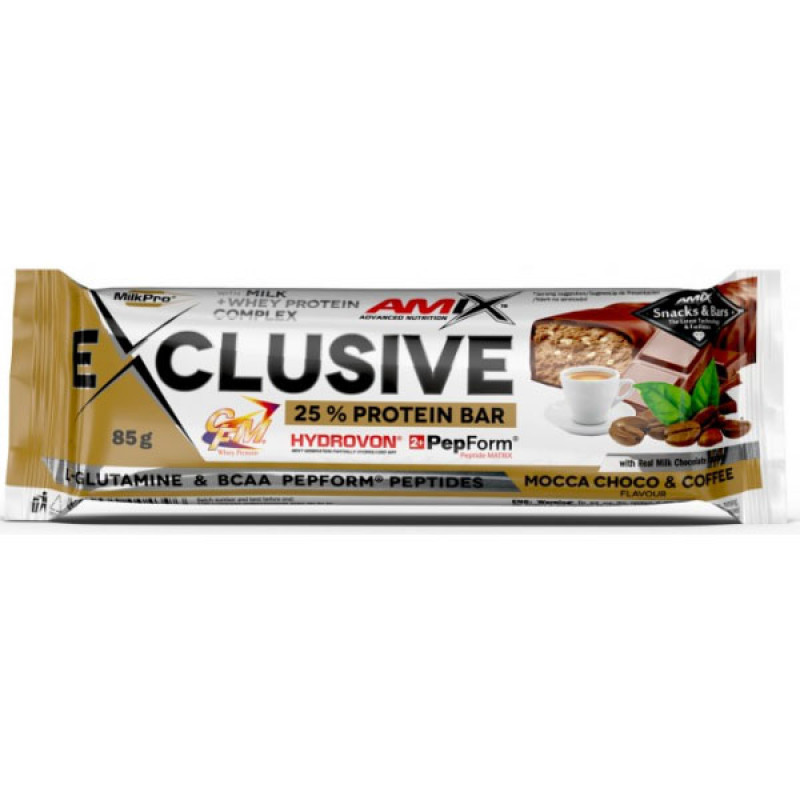 Протеїновий батончик Amix Nutrition Exclusive Protein Bar 12 х 85 g Mocha Chocolate Coffee