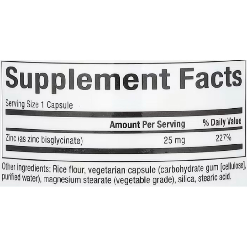 Мікроелемент Цинк Natural Factors Zinc Bisglycinate 25 mg 60 Veg Caps