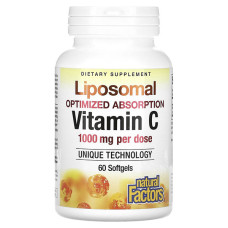 Вітамін C Natural Factors Liposomal Vitamin C Optimized Absorption 1000 mg 60 Softgels