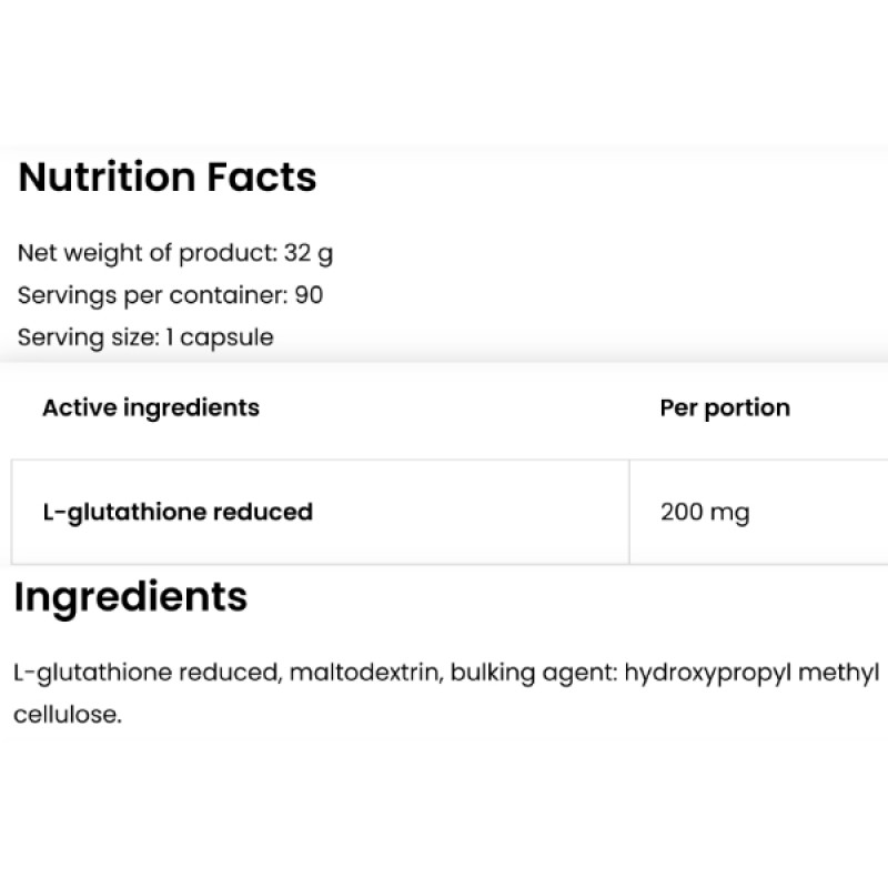 Глутатіон для спорту OstroVit Vege Glutathione 200 mg 90 Caps