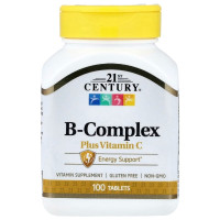 В комплекс 21st Century B-Complex Plus Vitamin C 100 Tabs