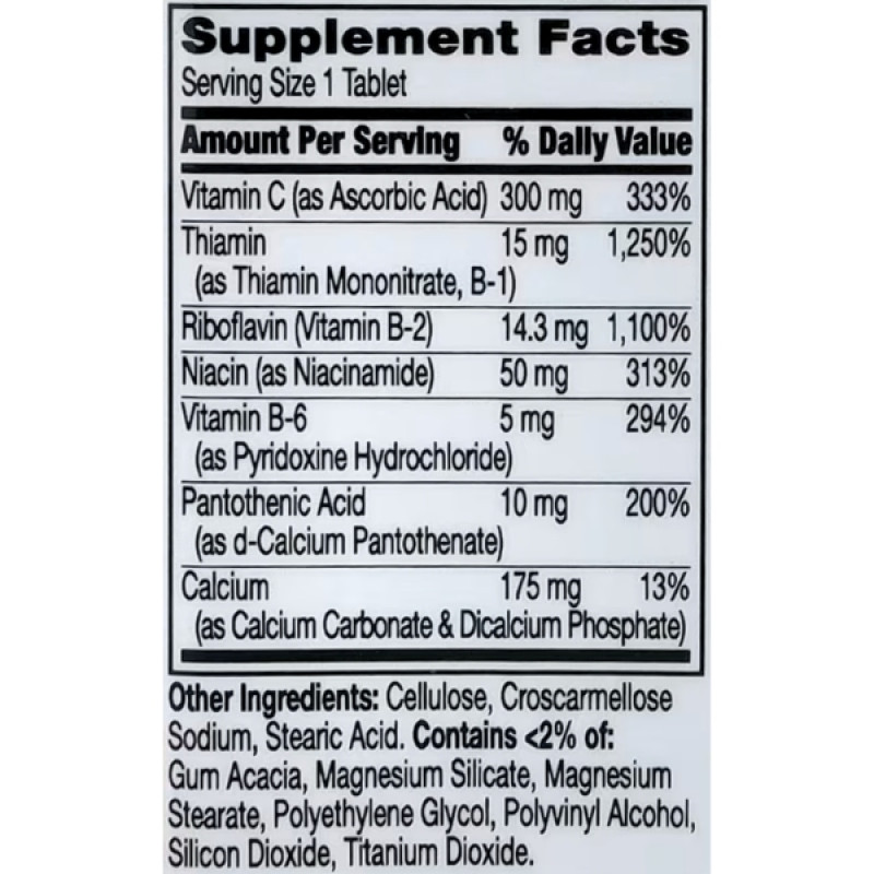 В комплекс 21st Century B-Complex Plus Vitamin C 100 Tabs