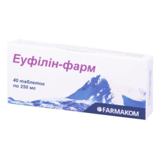 Комплекс для профілактики дихальної системи Farmakom Еуфілін-фарм 40 таб