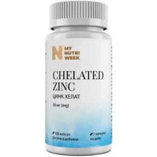 Мікроелемент Цинк My Nutri Week Chelated Zink 30 mg 100 Caps