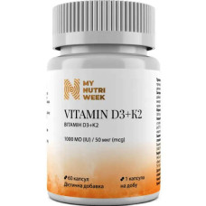 Комплекс Вітамін D3+K2 My Nutri Week D3+K2, 1000 IU/50 mcg 60 Caps