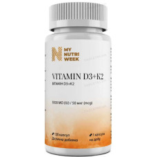 Комплекс Вітамін D3+K2 My Nutri Week D3+K2, 5000 IU/50 mcg 120 Caps