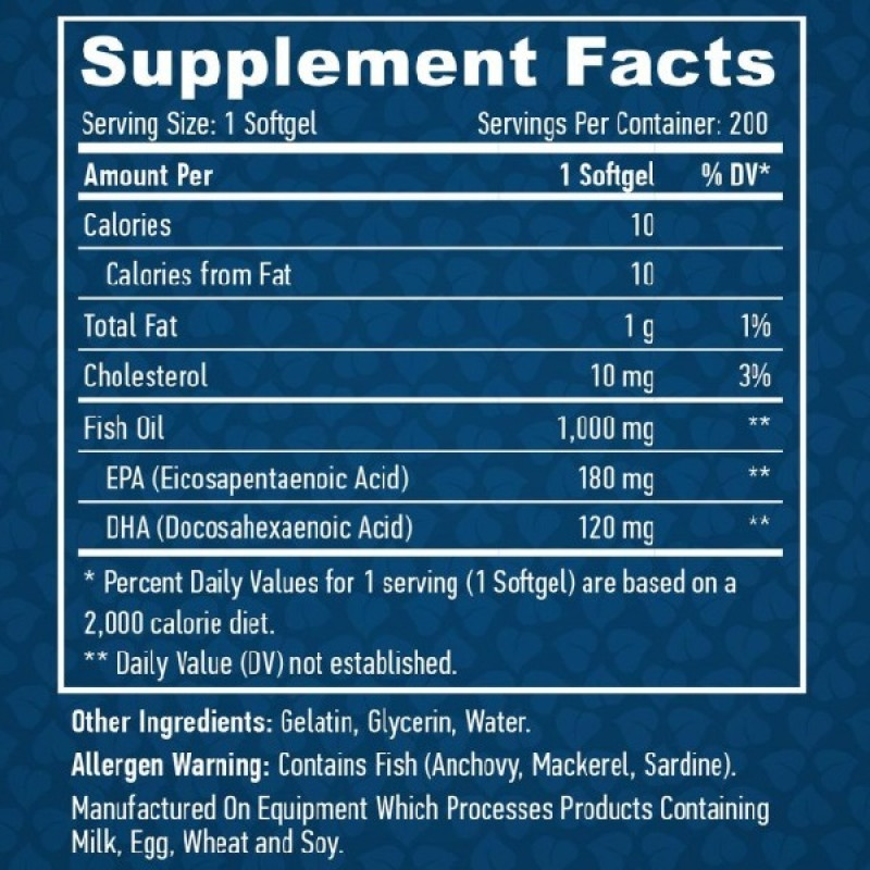 Омега 3 Haya Labs Omega 3 1000 mg 200 Softgels