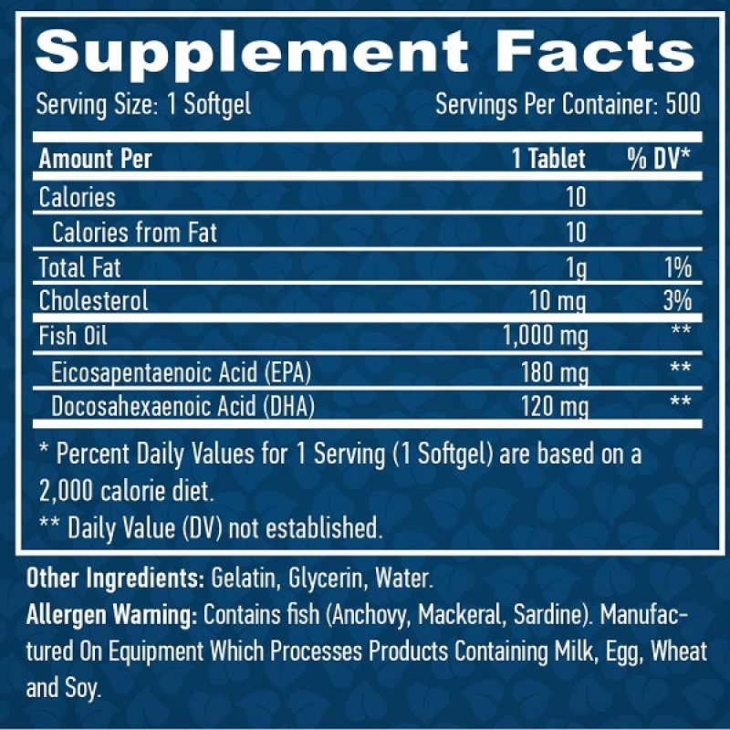 Омега 3 Haya Labs Omega 3 1000 mg 500 Softgels