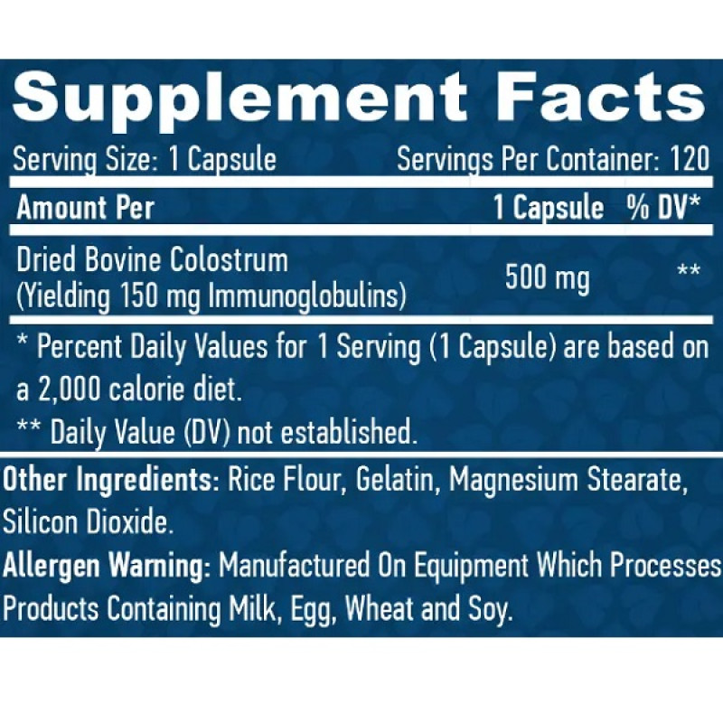 Колострум Haya Labs Colostrum 500 mg 120 Caps