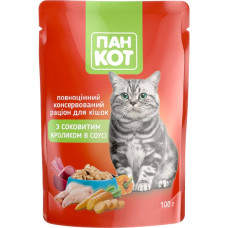  Пан Кот КРОЛИК в соусі, пауч 100г (24шт/уп).