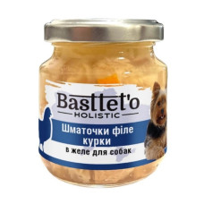  Basttet'o Holistic для собак 130г Шматочки філе курки в желе