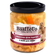  Basttet'o Holistic для собак 500 г Шматочки філе індички в желе