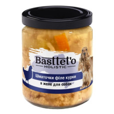  Basttet'o Holistic для собак 500г Шматочки філе курки в желе