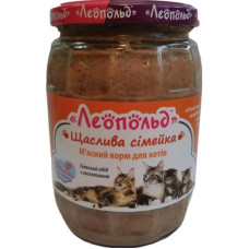  Леопольд Готовий обід з телятиною для котів, скляна банка 670 г (6 шт/уп)
