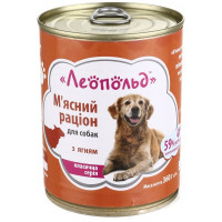  Леопольд М'ясний раціон з ягням для собак, металева банка 360 г