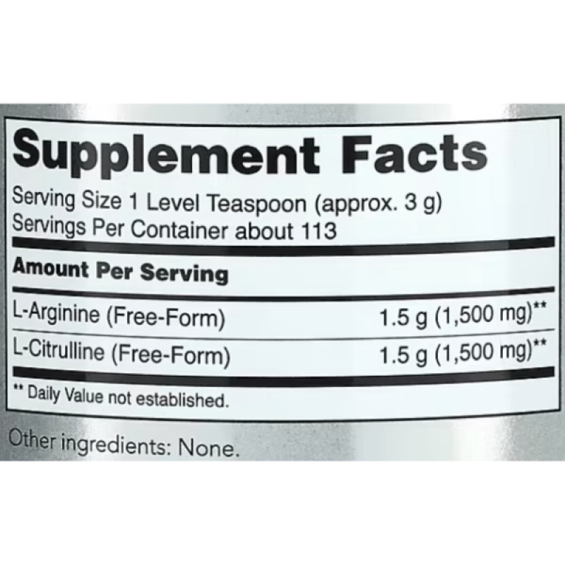 Амінокомплекс NOW Foods Arginine & Citrulline 340 g /113 servings/
