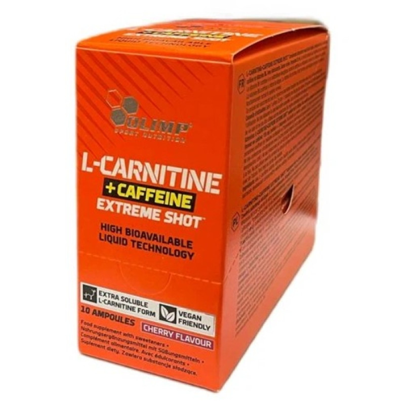 Жироспалювач для спорту Olimp Nutrition L-Carnitine + Caffeine Extreme Shot 10 х 25 ml Cherry