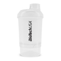 Шейкер BioTechUSA Shaker Wave + Nano 300ml /+150ml container/ Opal White