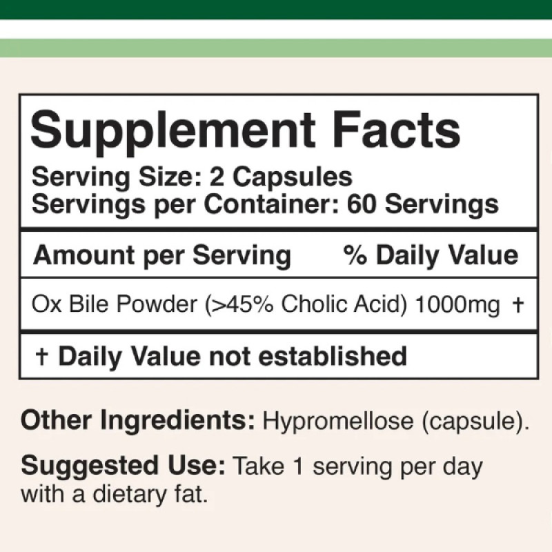 Комплекс для профілактики печінки Double Wood Ox Bile Acid Salts 1000 mg 120 Caps