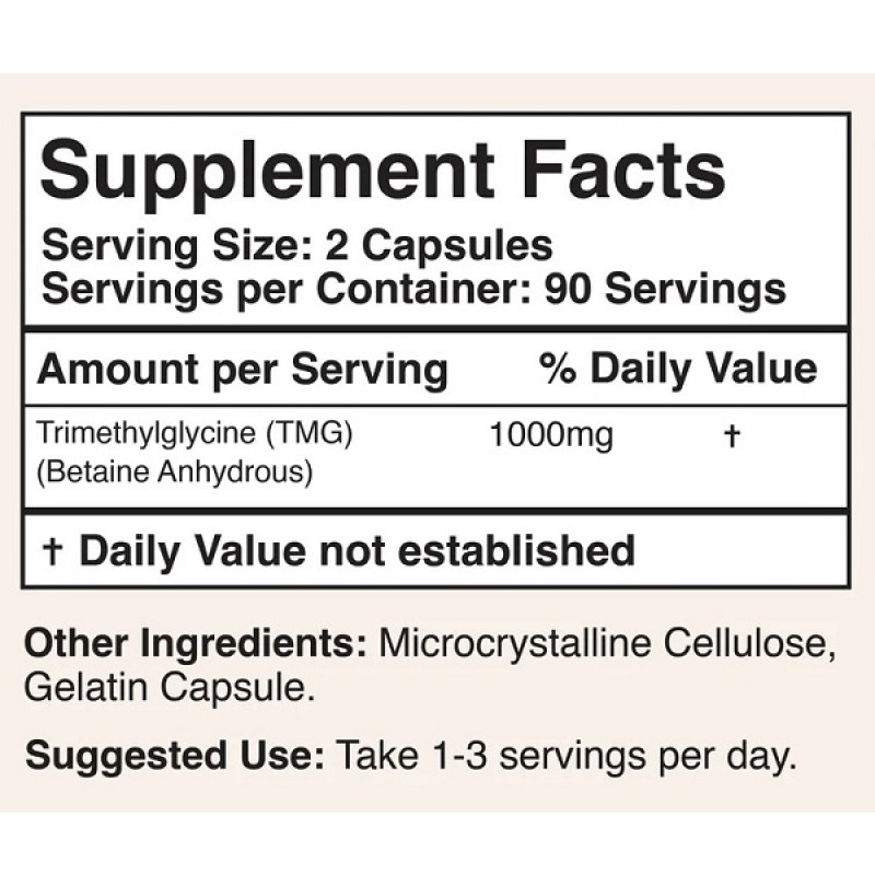 Глицин Double Wood TMG Trimethylglycine 500 mg 180 Caps