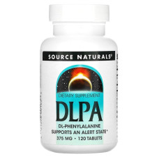 Фенілаланін Source Naturals DLPA 375 mg 120 Tabs