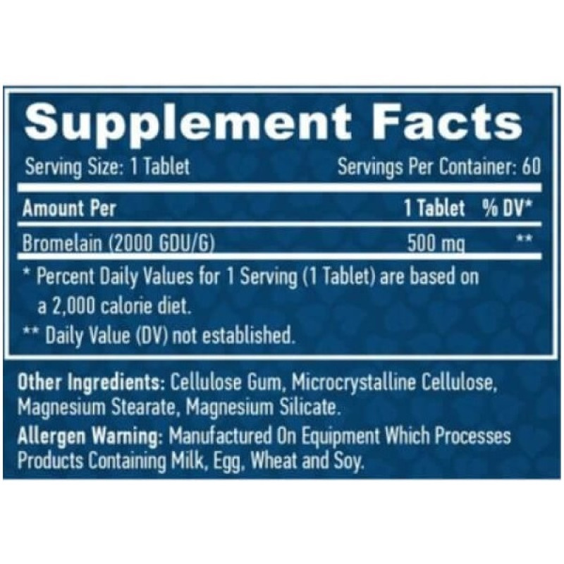 Бромелайн Haya Labs Bromelain 500 mg 60 Caps