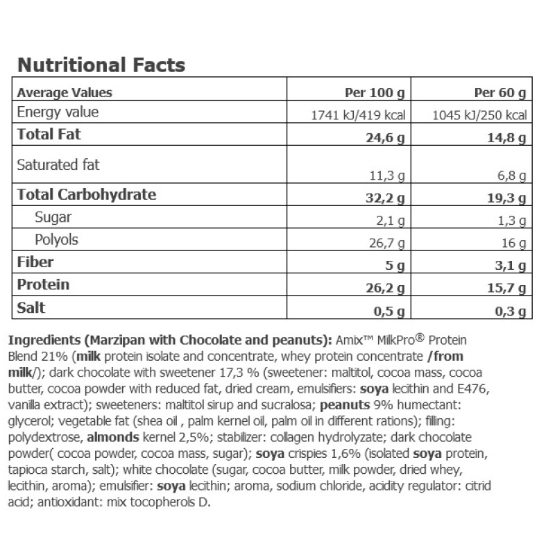 Протеїновий батончик Amix Nutrition TiggerZero Choco Protein Bar 60 g Marzipan Cake
