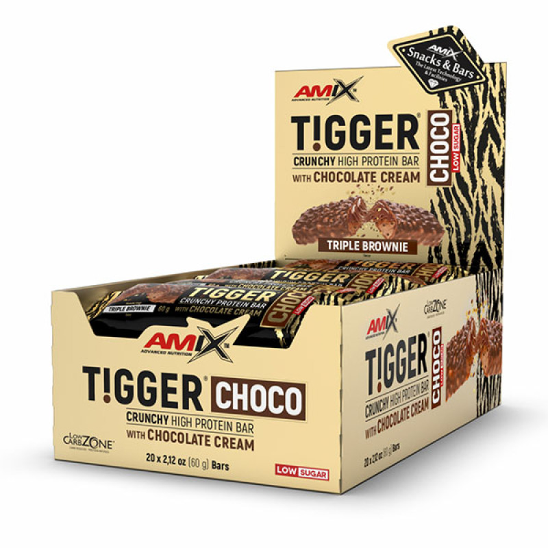 Протеїновий батончик Amix Nutrition Tigger Choco Crunchy Protein Bar 20 х 60 g Triple Brownie
