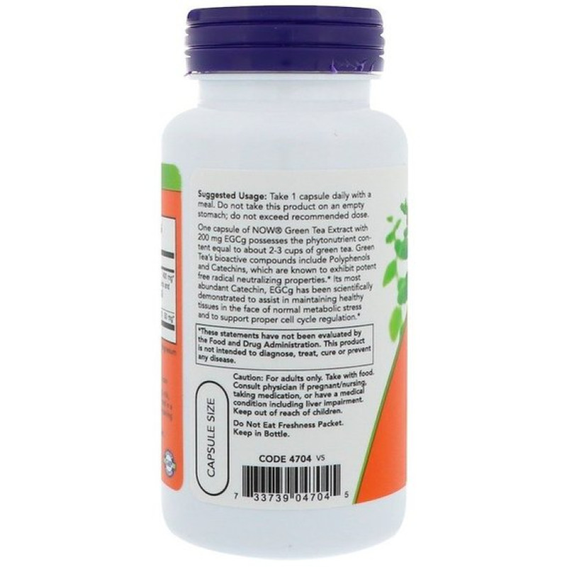 Зелений чай NOW Foods EGCg Green Tea Extract 400 mg 90 Veg Caps