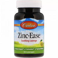 Мікроелемент Цинк Carlson Labs Zinc Ease 10 mg 42 Lozenges Lemon