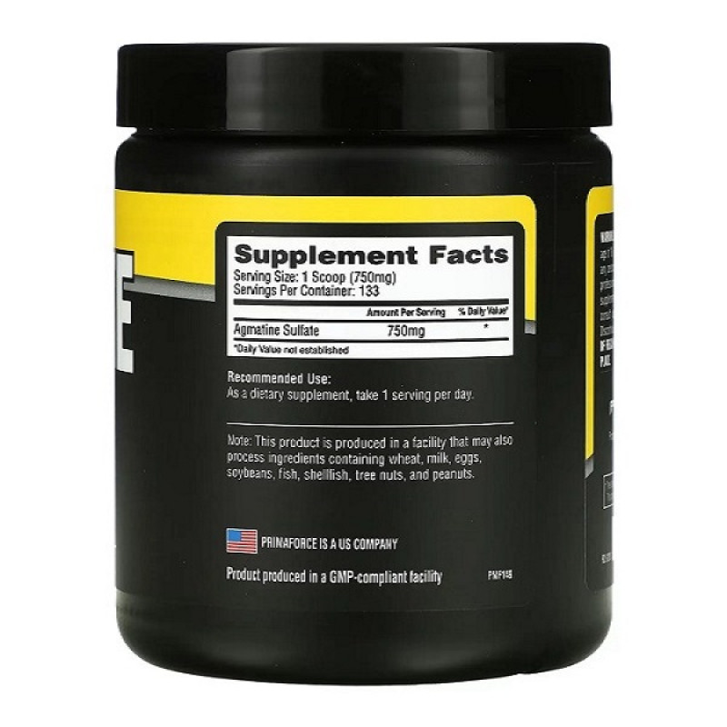 Аргінін для спорту Primaforce Agmatine 100 g /133 servings/ Unflavored